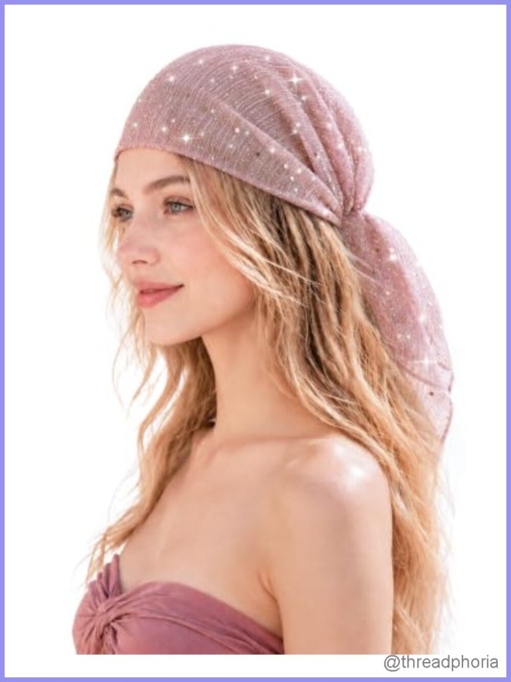 Sequin Square Head Scarf Lightweight Fashion Hair Bandana
